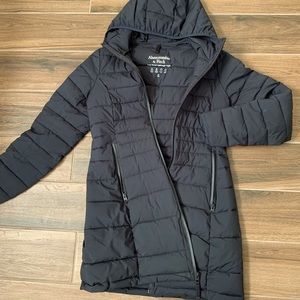 Long black puffer jacket